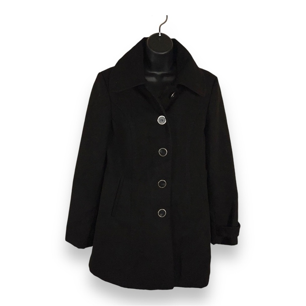 MEDIUM FLEET STREET PEACOAT RETRO BLACK COAT CLASSIC WOMENS LINED